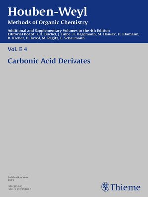 cover image of Houben-Weyl Methods of Organic Chemistry Volume E 4 Supplement